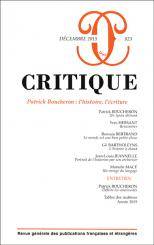 Revue Critique, n° 823 : Patrick Boucheron : l'histoire, l'écriture
